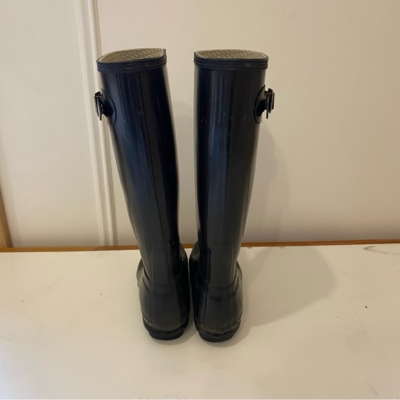 HUNTER original gloss tall black women’s rain boots SIZE 6/EU 37 - Picture 4 of 7